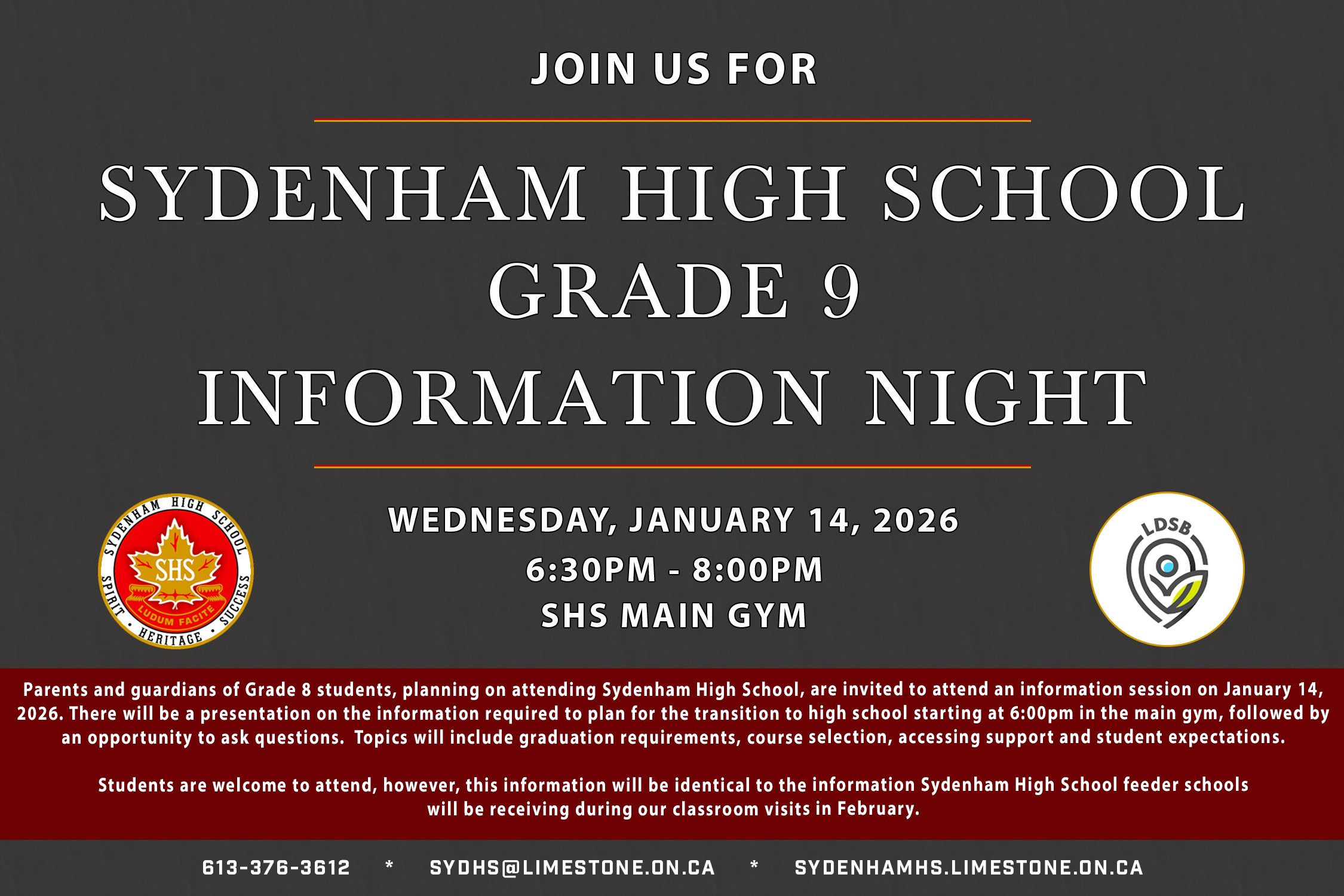 2026 2027 Parents Night Invite