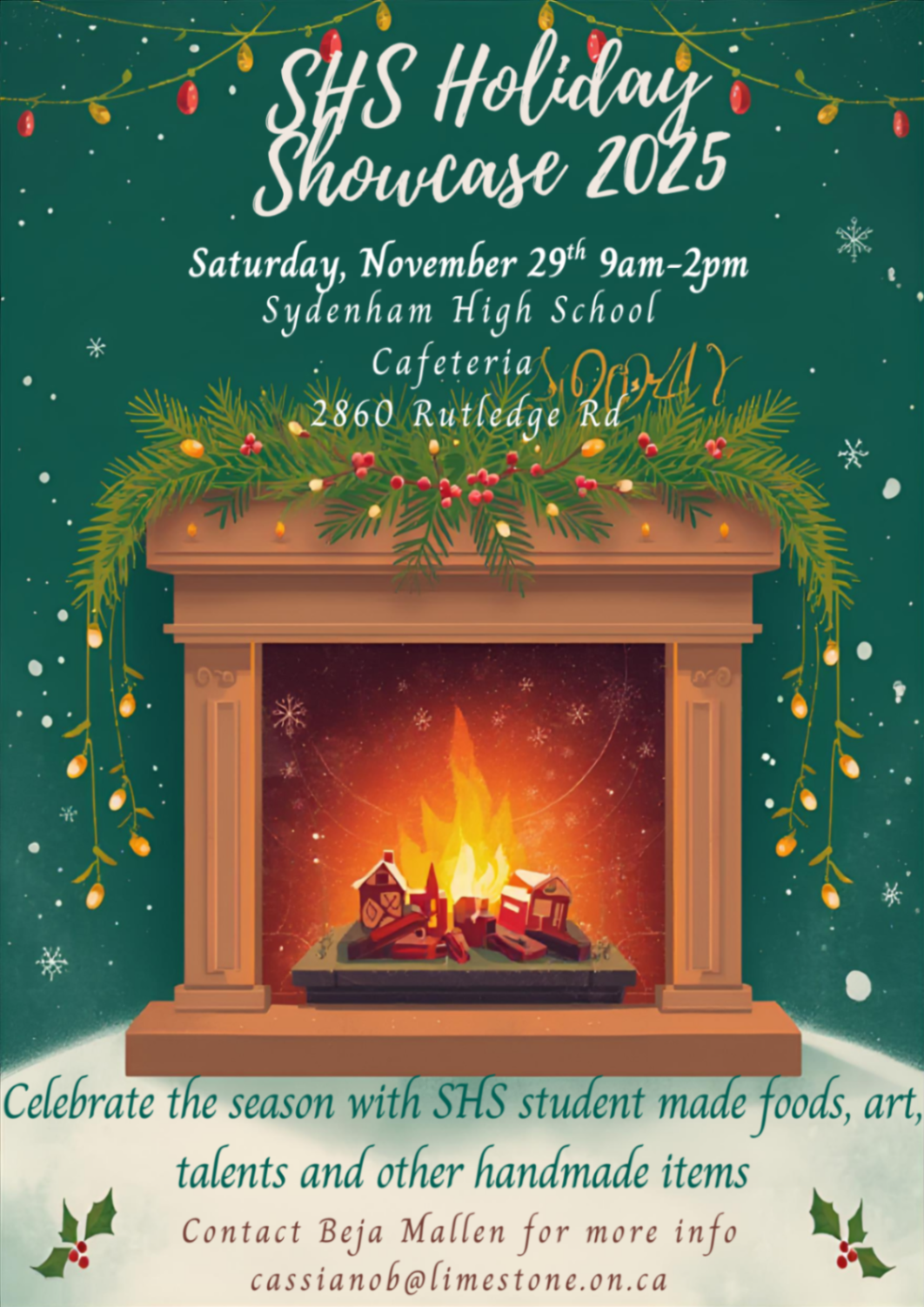 Holiday Showcase Poster with Fireplace Mantle