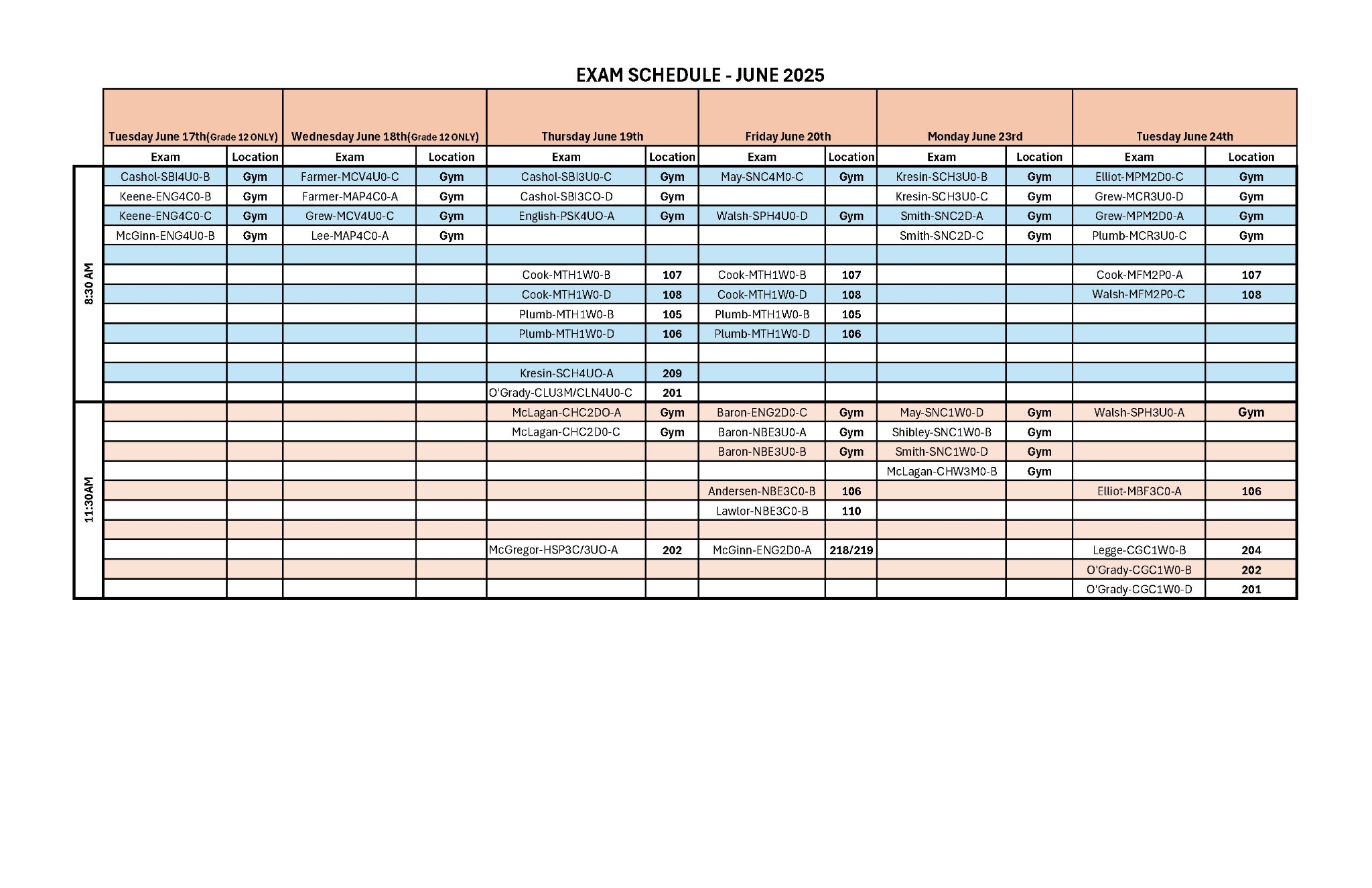 SHS Exam Schedule S2 2025 2026 FINAL